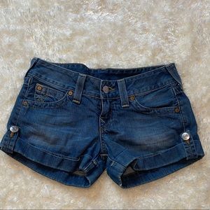True Religion Denim shorts with cuffed hem